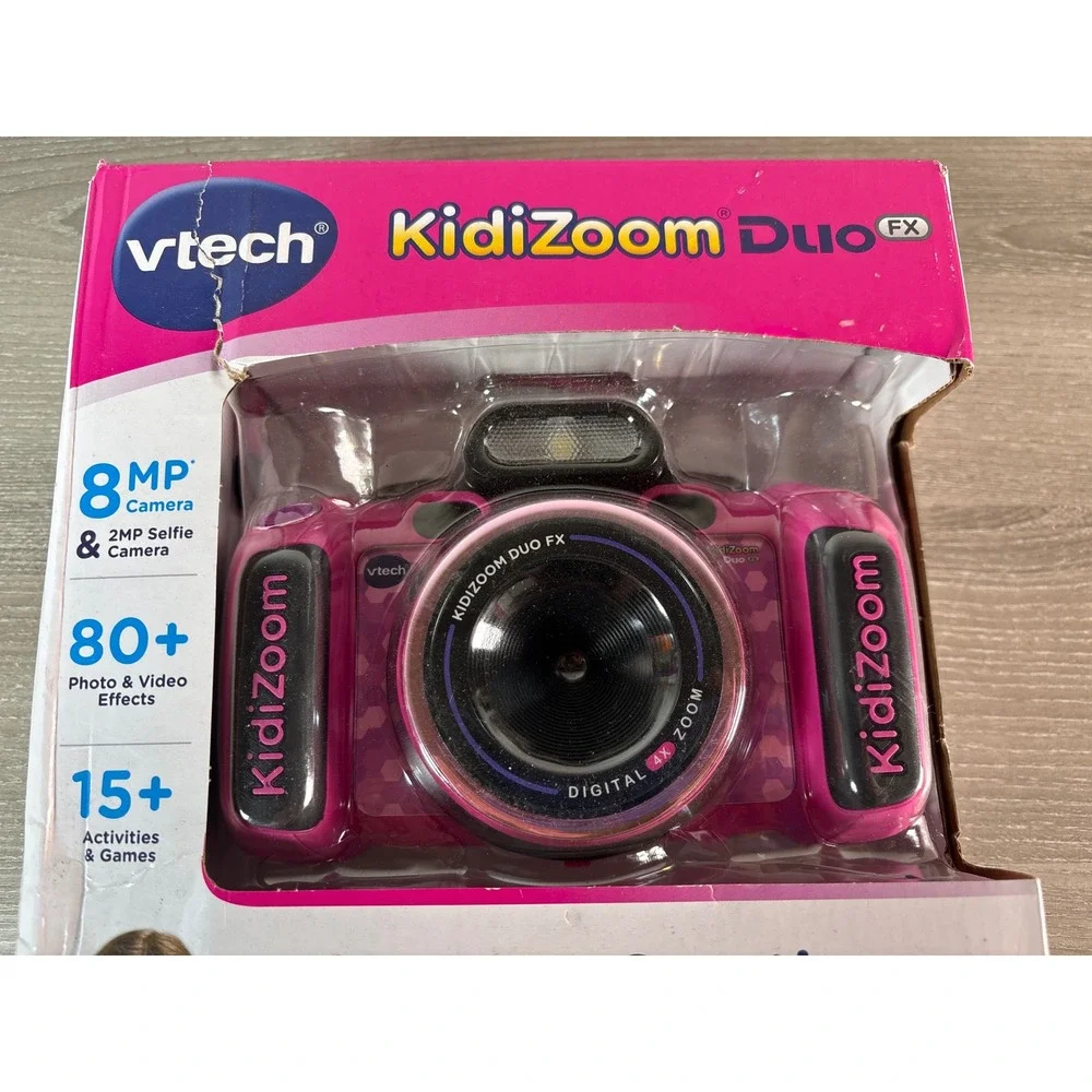 VTech KidiZoom Duo‎ FX Pink Kids Digital Camera 8MP Dual Lens New Box Wear